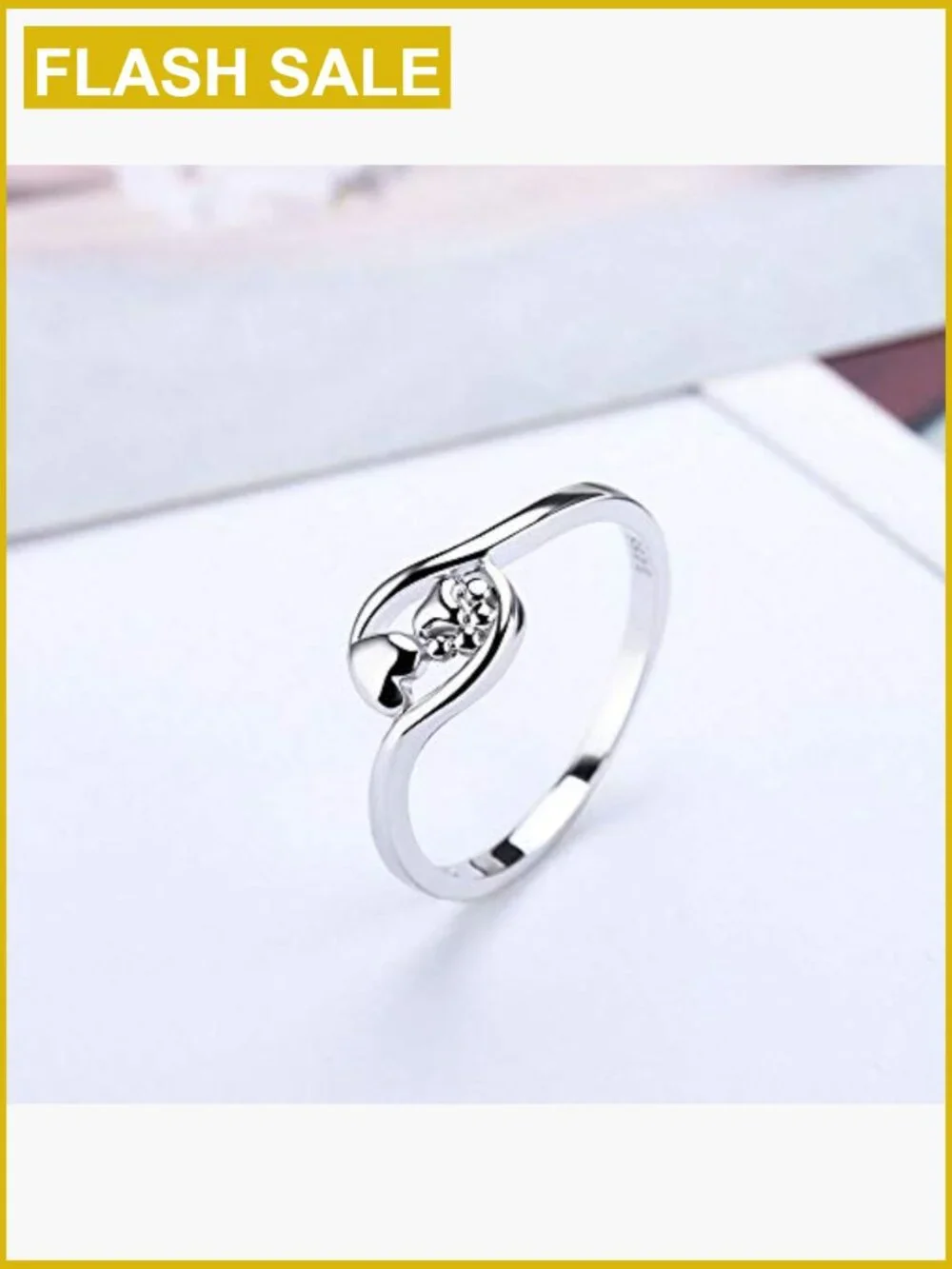 Sterling Silver Dog Paw Print Ring - Eternity Band Jewelry